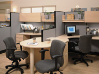 wood trim fabric panel cubicles