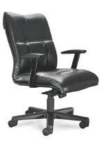 sleek leather executive mid-back chair