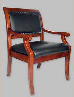 black leather arm chair