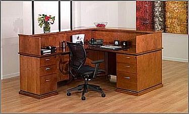Emeritus Wood Veneer Reception Desk